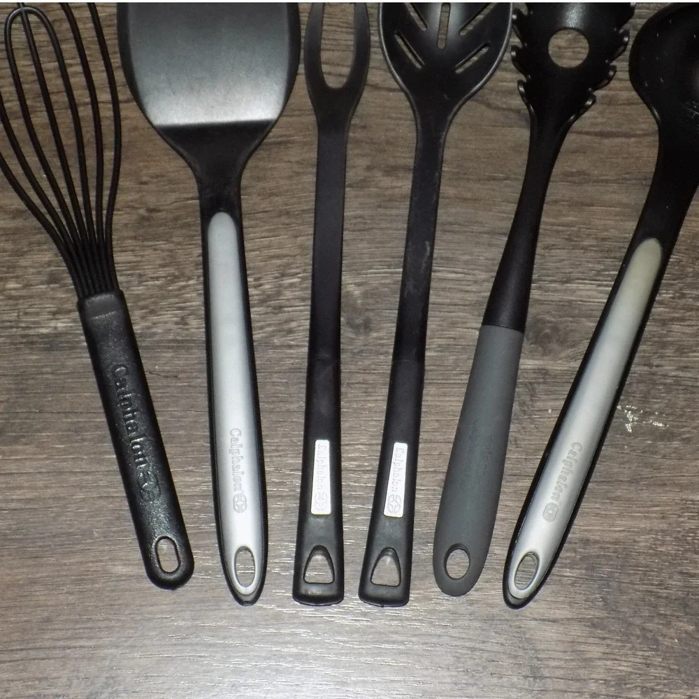 Calphalon Kitchen Utensil Set 6 Piece Black Nylon Heat Safe